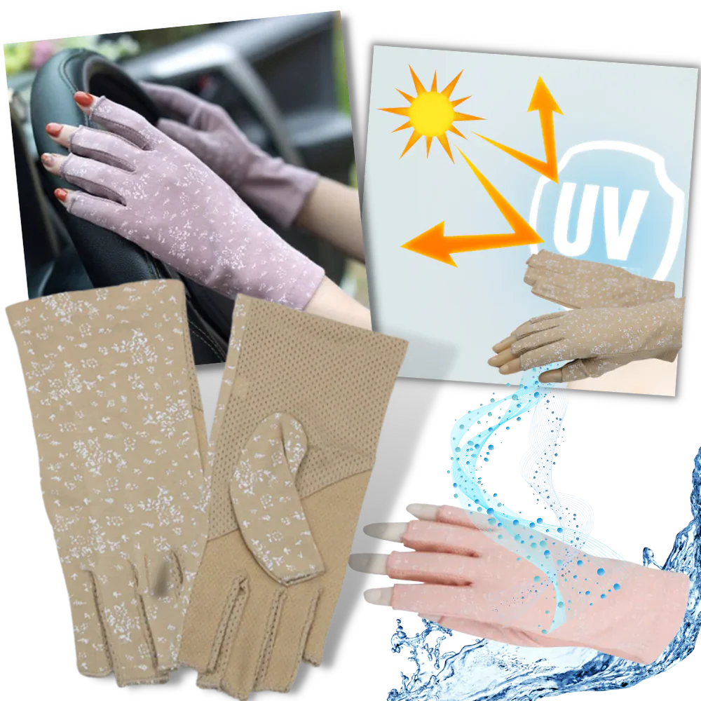 Luxora Stylish UV-Protective Cotton Gloves for Sun Safety