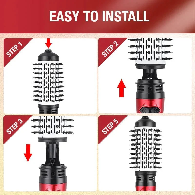 Luxora Rotating Hair Dryer with Interchangeable Brushes