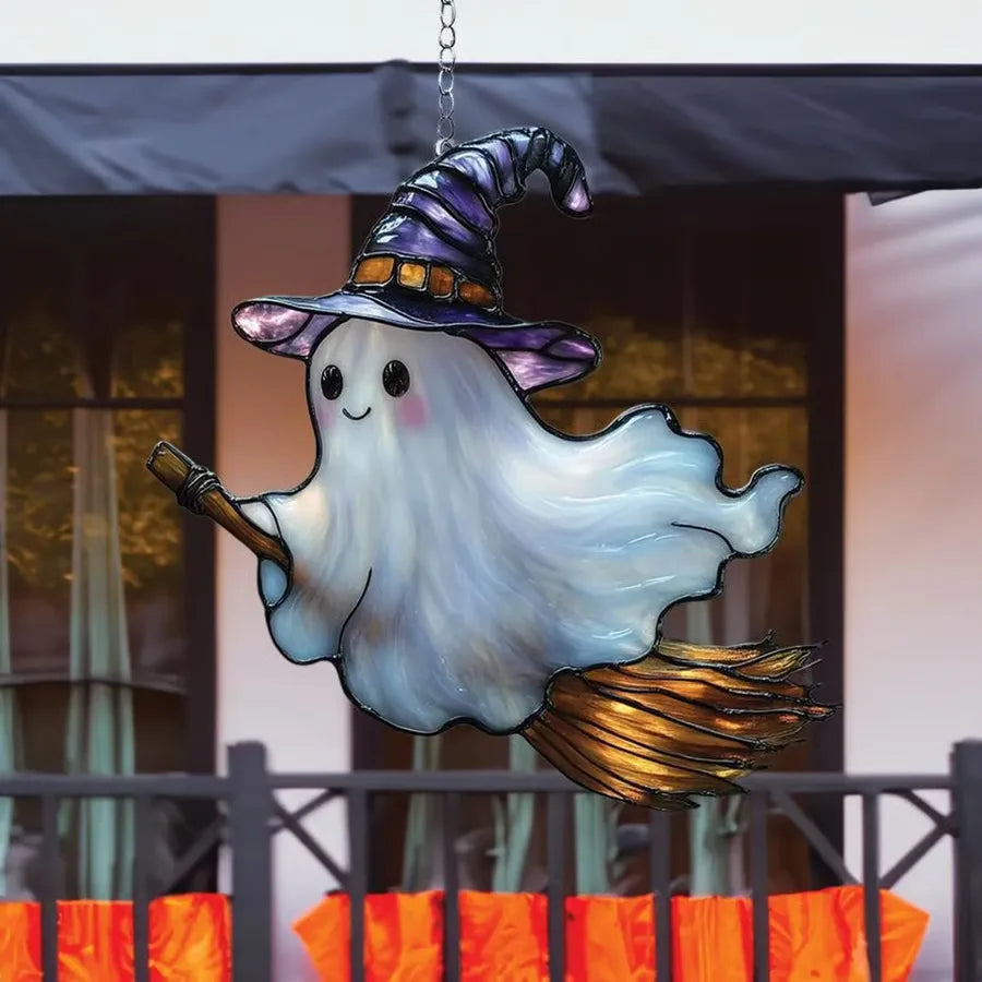 2D Halloween Window Hanging Decoration Creative Pumpkin Ghost Acrylic Hanging Ornaments Home Window Festival Party Decorations 9