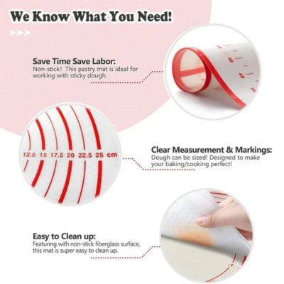 Royaleva 80x60cm Silicone Baking Mat for Easy Baking