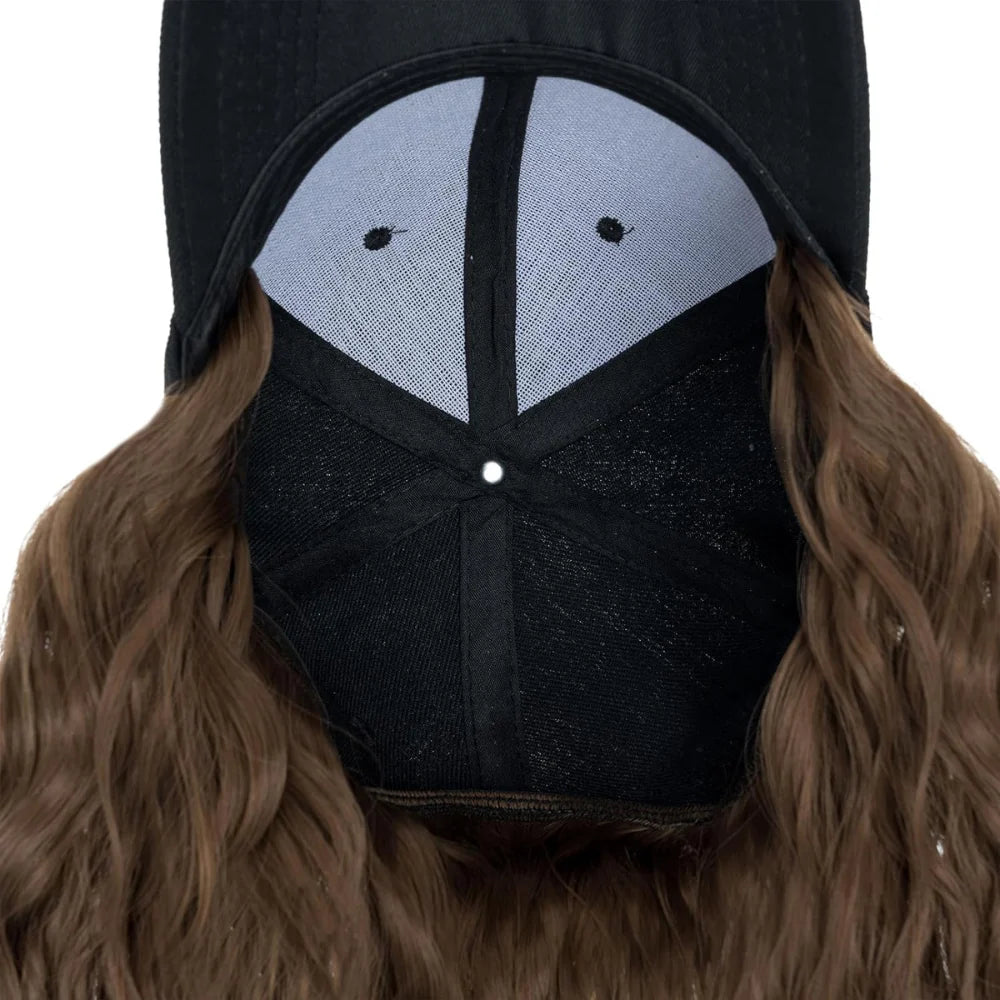Royaleva Heat Resistant Synthetic Wavy Wig Extension Baseball Cap