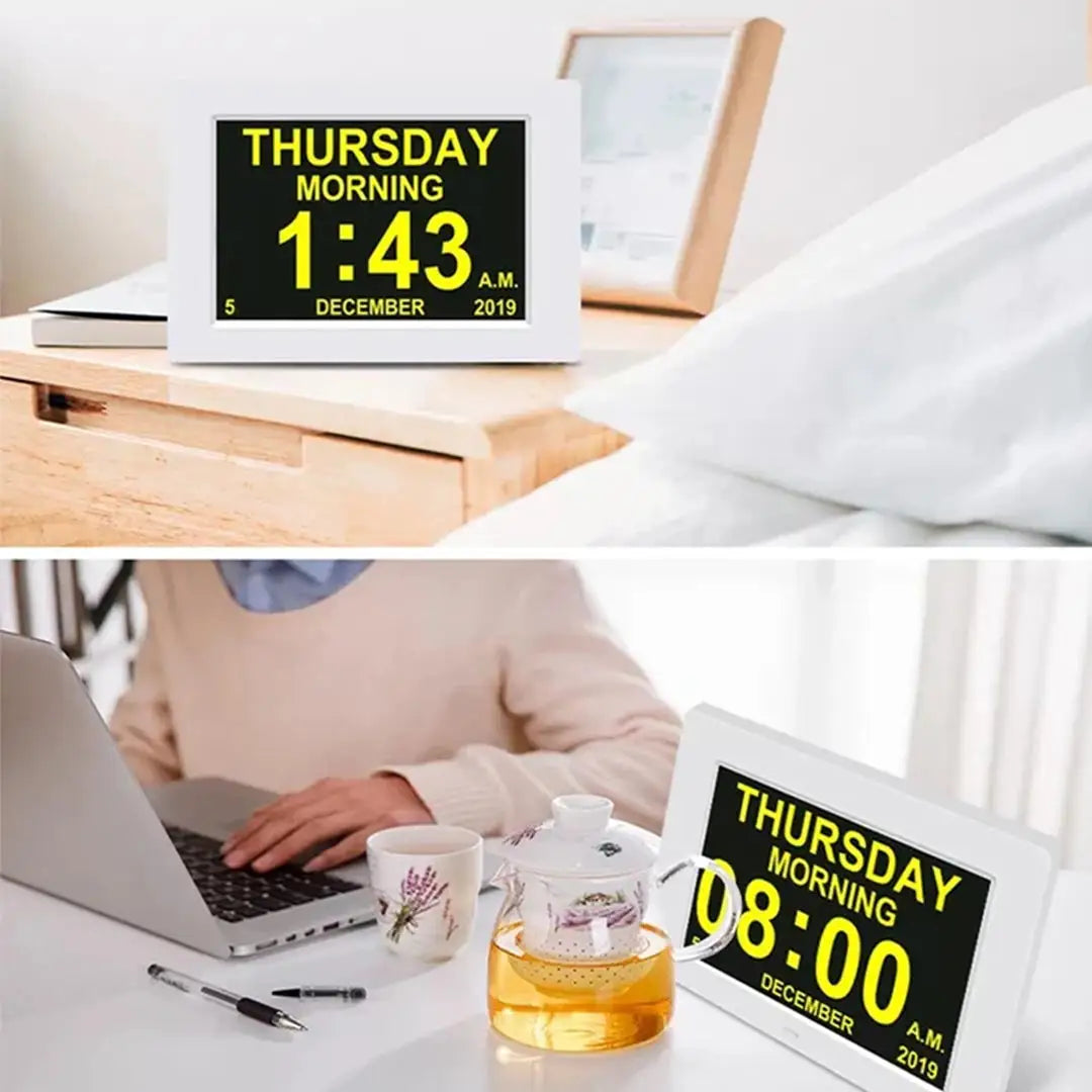 Royallure Large LED Digital Alarm Clock – Multi-Function Display, USB Recharge & Temperature