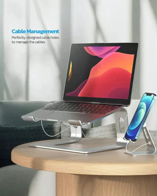 RoyaleGlow Aluminum Vertical Laptop Stand for Ergonomic Desk