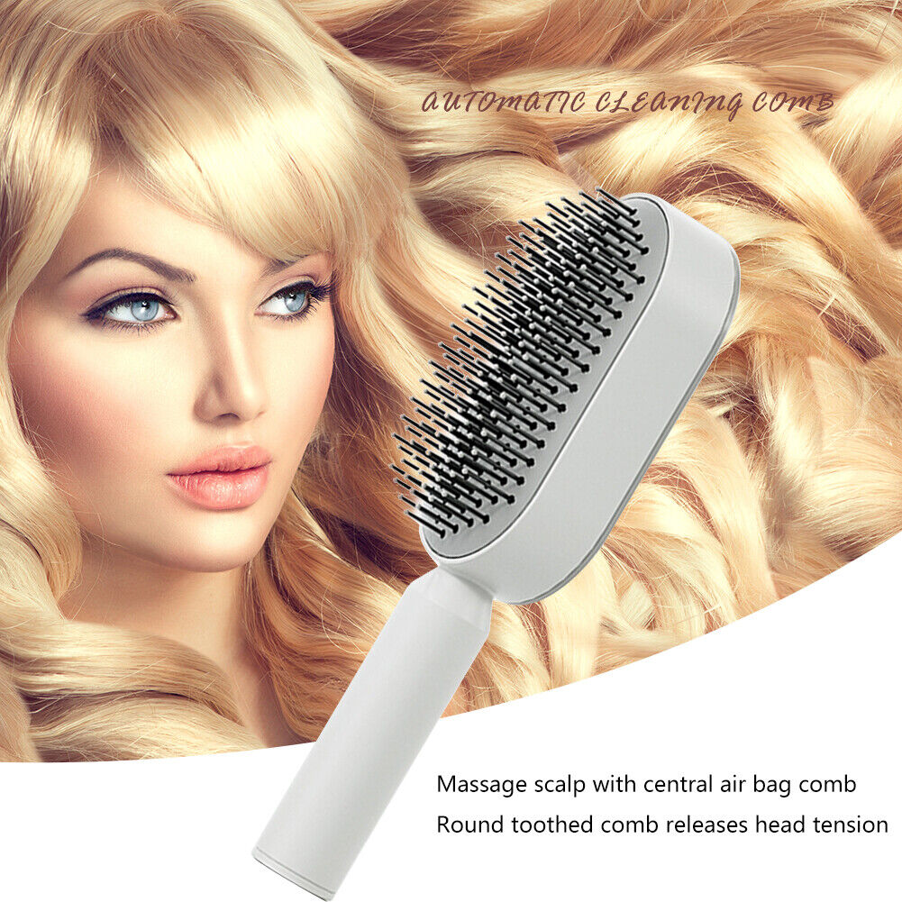RoyaleGlow Self Cleaning Hair Brush for Easy Maintenance
