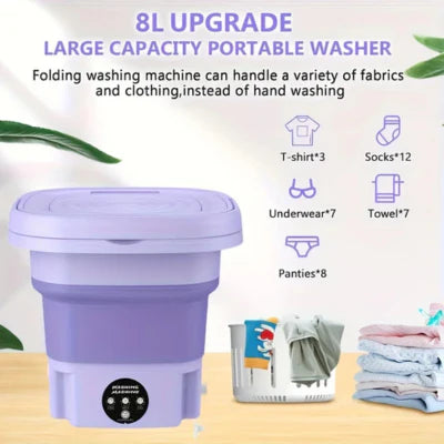 Royaleva Foldable Portable Washing Machine with Spin Dryer Mini Clothes Washer