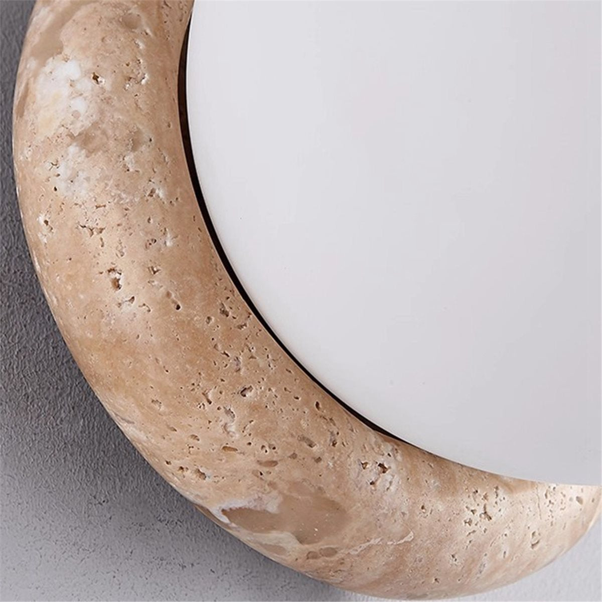 LuxRoyale Outdoor Wall Sconce Light with Natural Stone Base & Frosted Globe Shade