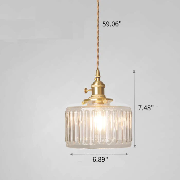 RoyaleGlow Stunning Cylinder Glass Pendant Light – Elegant Modern Illumination - Green / A- 6.9 in (17.5 cm) x 7.48 in (19 cm) / Single Head