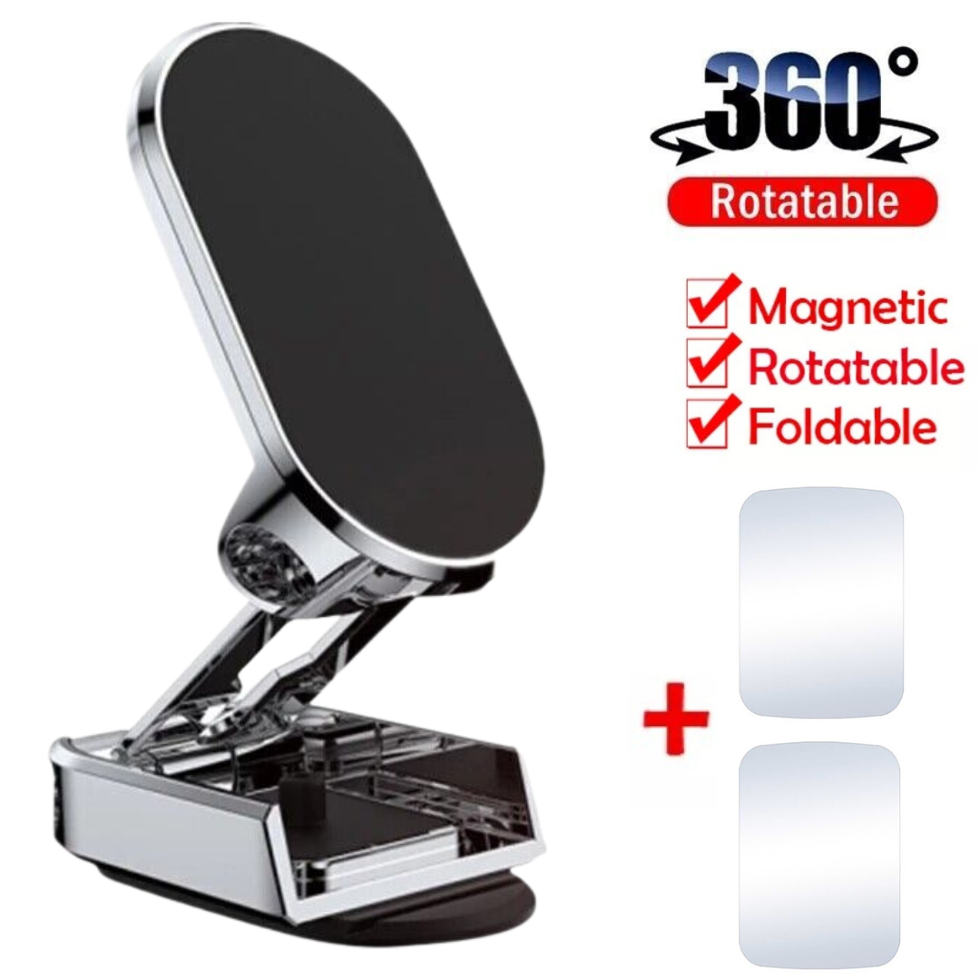RoyaleGlow Folding Magnetic Car Phone Holder for Easy Use