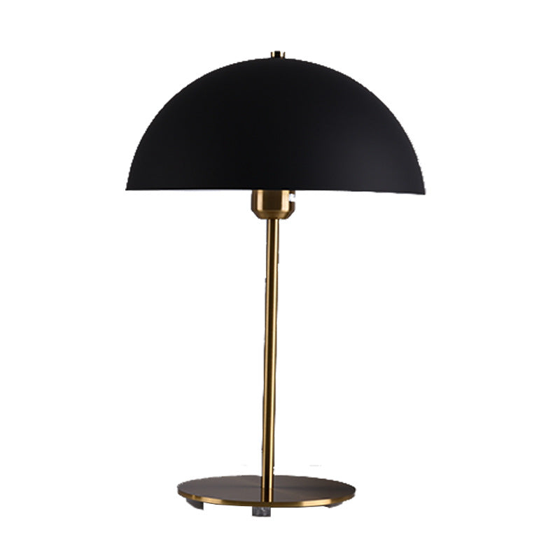 RoyaleGlow Mid-Century Modern Brass Dome Table Lamp for Bedroom & Living Room