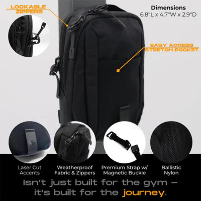 Royaleva Magnetic Water Bottle Gym Bag with Sling Design
