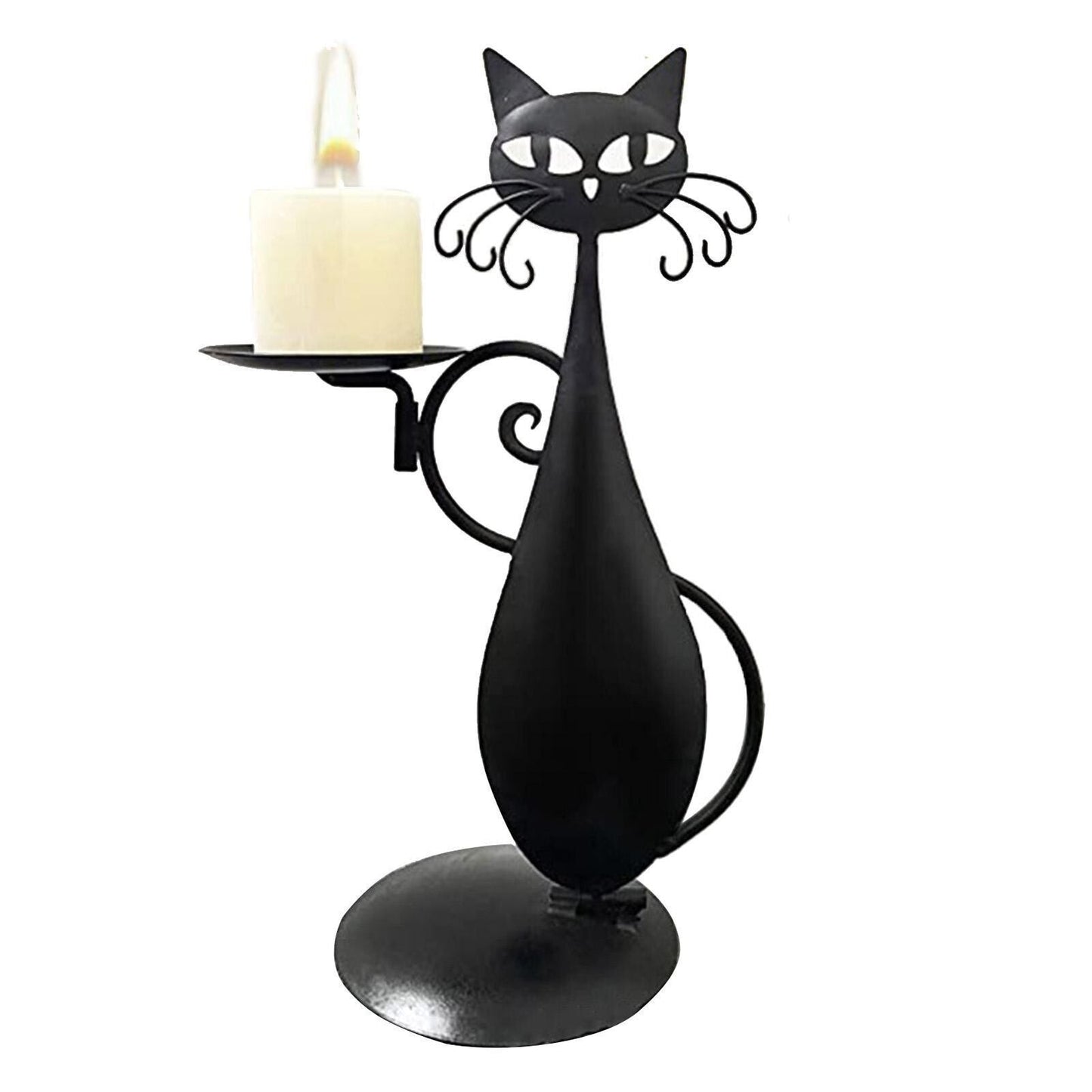 Royaleva Black Cat Candle Holder for Stylish Decor