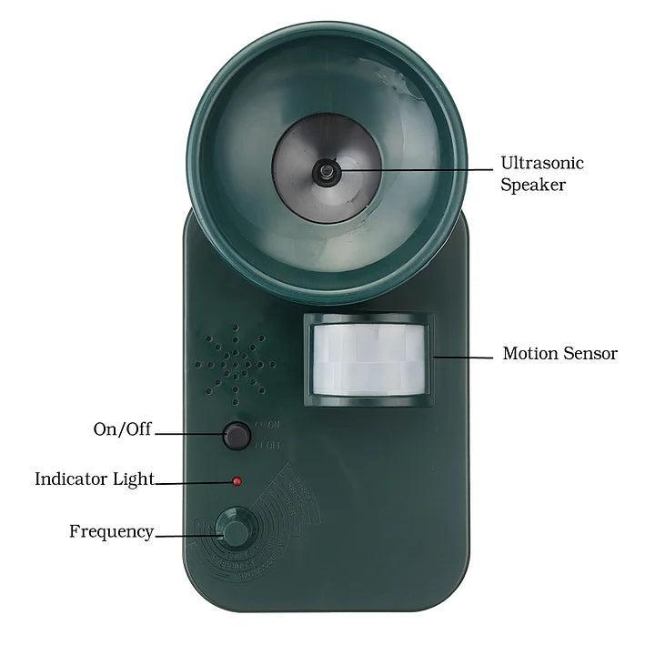 RoyaleGlow 5000sqft 9v Dc Ultra Sonic Cordless Pest Animal Repeller Outdoor Safely Repel Various Animal