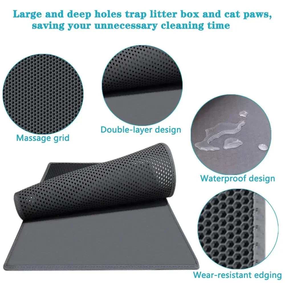 Luxora Cat Litter Mat with Honeycomb Design for Easy Cleanup