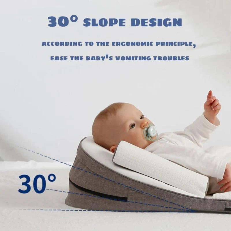 RoyaleGlow Baby Wedge Side Sleeping Pillow Bed Reflux Anti Roll Newborn Bed