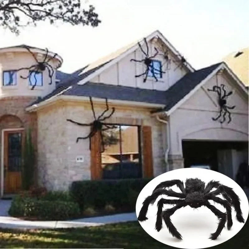 30cm/50cm/75cm/90cm/125cm/150cm/200cm Horror Halloween Giant Black Spider Decoration Haunted House Party Props Halloween Decor 0