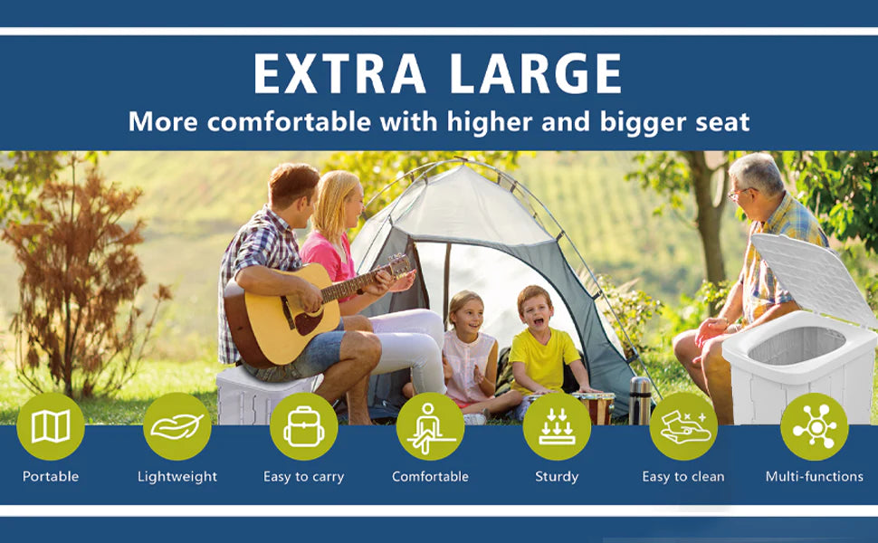 Royaleva Camping Portable Toilet - Lightweight & Compact Design