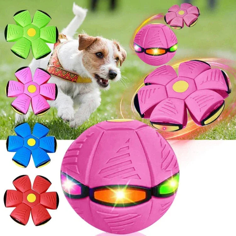 Luxora Flying Saucer Ball Dog Toy with Flashing Light
