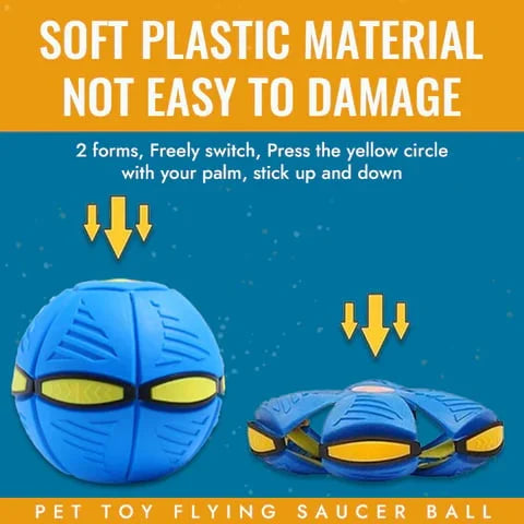 Luxora Flying Saucer Ball Dog Toy with Flashing Light
