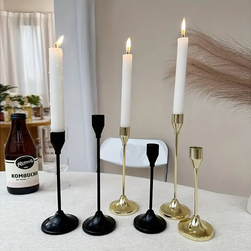 3Pcs/Set Minimalist Retro Style Metal Candle Holders Candlestick Fashion Wedding Table Candle Stand Exquisite Candlestick Tabl 1