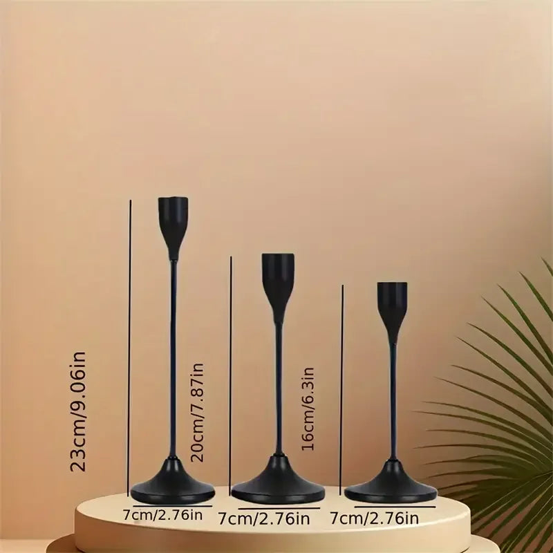 3Pcs/Set Minimalist Retro Style Metal Candle Holders Candlestick Fashion Wedding Table Candle Stand Exquisite Candlestick Tabl 2