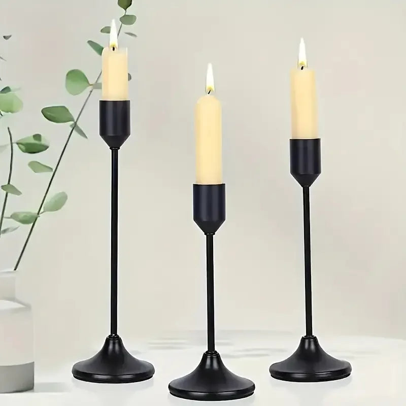 3Pcs/Set Minimalist Retro Style Metal Candle Holders Candlestick Fashion Wedding Table Candle Stand Exquisite Candlestick Tabl 3