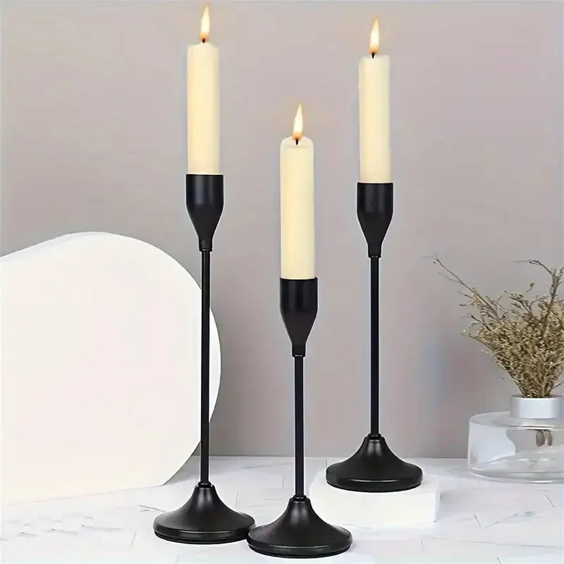 3Pcs/Set Minimalist Retro Style Metal Candle Holders Candlestick Fashion Wedding Table Candle Stand Exquisite Candlestick Tabl 5