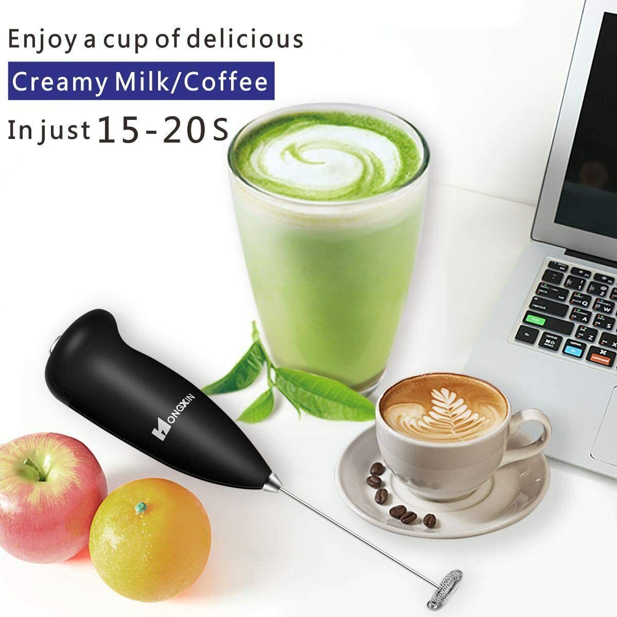 RoyaleGlow Electric Milk Frother for Creamy Foam