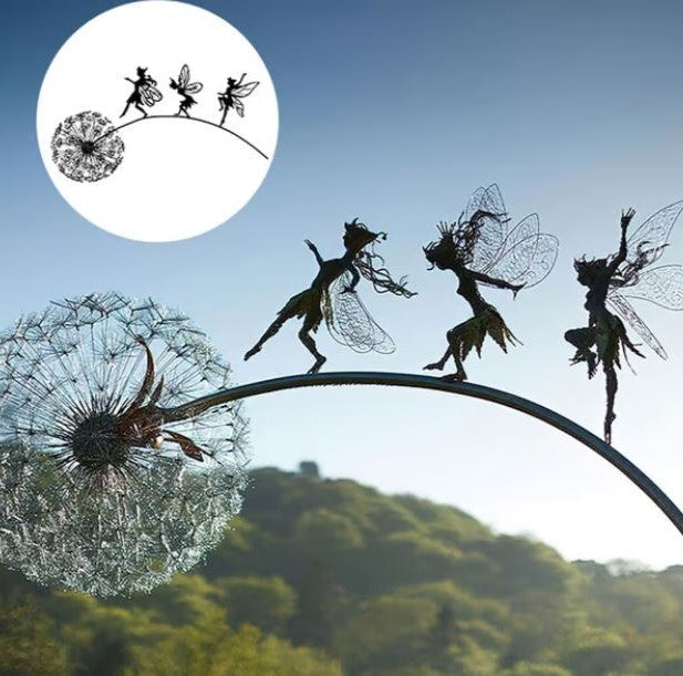 Royaleva Fairy Steel Garden Sculptures for Outdoor Decor