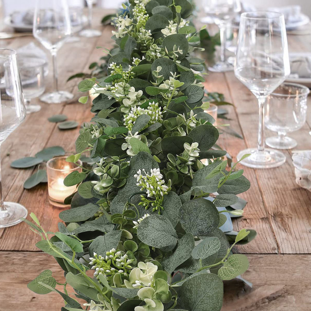 RoyaleGlow Elegant Decorative Faux Eucalyptus Garland