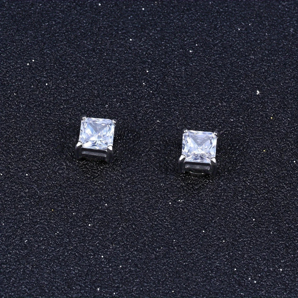 RoyaleGlow Premium Unisex Magnetic Crystal Design Stud Earrings