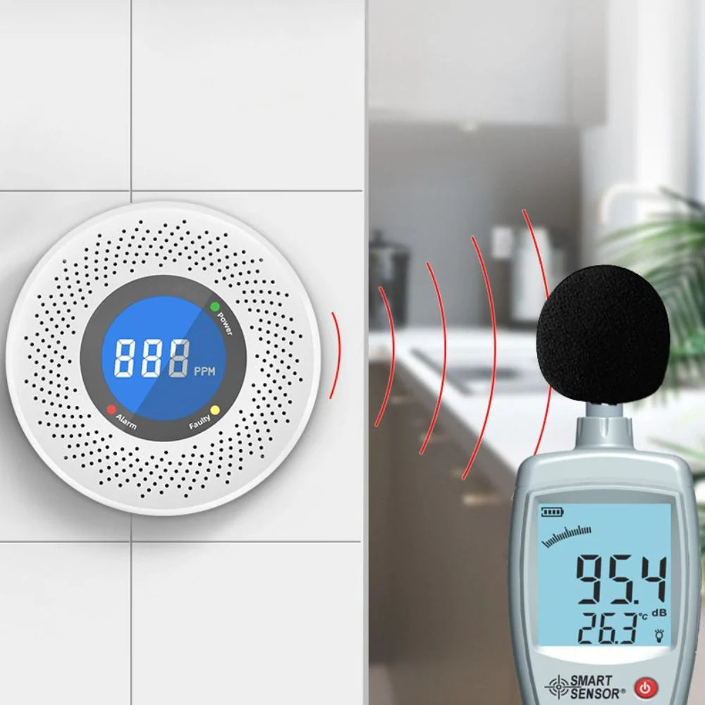RoyaleGlow Carbon Monoxide Detector CO Alarm Smoke Safety Combo