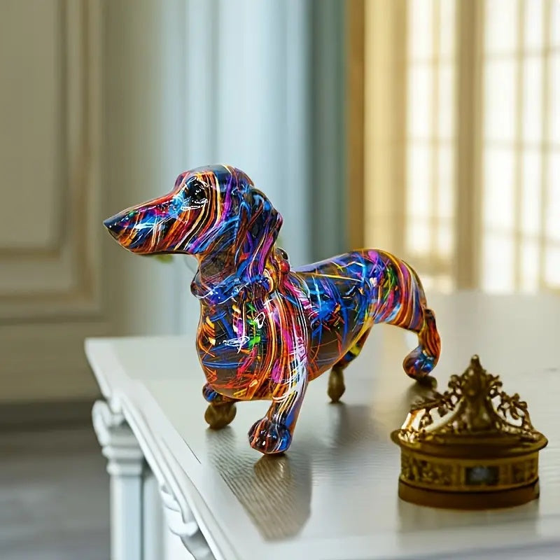 RoyaleGlow Artistic Dachshund Figurine for Home Decor