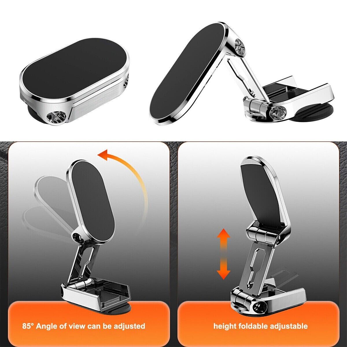 RoyaleGlow Folding Magnetic Car Phone Holder for Easy Use