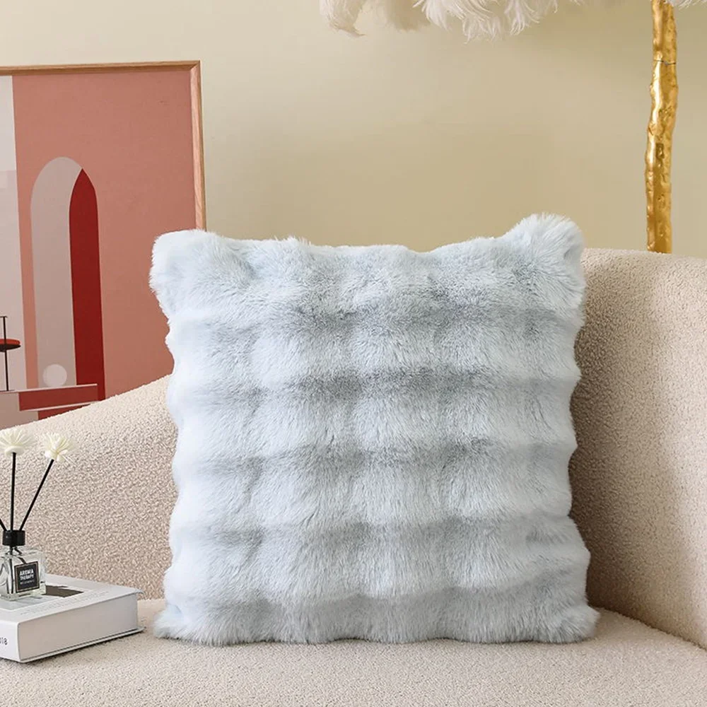 Lumora Luxe Faux Fur Cushion Cover With Plush Texture, Premium Home Decor for Sofa, Bed