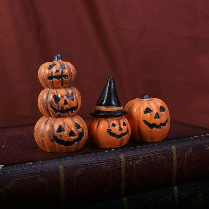 3pcs Miniature Figurines, Fairy Garden Decorations - Halloween Pumpkins & Party Favors 2