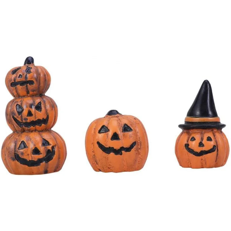 3pcs Miniature Figurines, Fairy Garden Decorations - Halloween Pumpkins & Party Favors 5