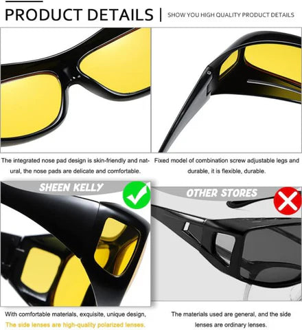 RoyaleGlow Night Vision HD Anti Glare Glasses for Safe Driving