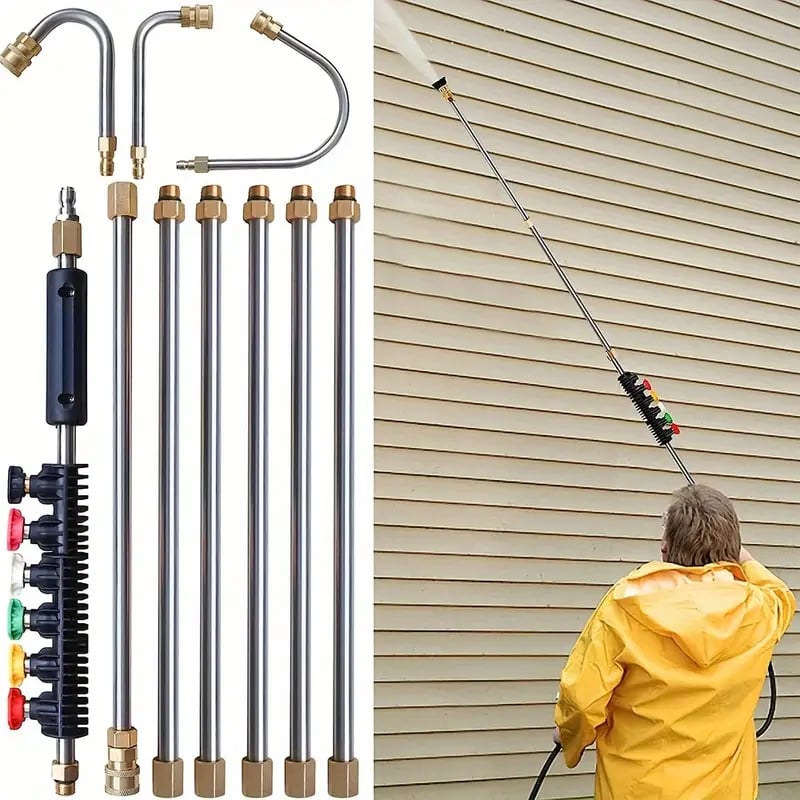 Luxora 4000 PSI Telescoping High Pressure Washer Wand Set for Gutter & Roof Drainage & Walls Cleaning