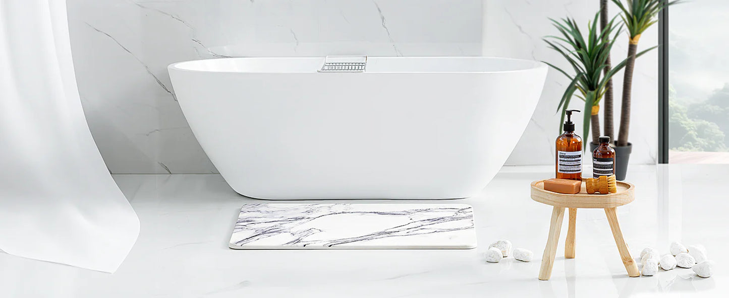 RoyaleGlow Natural Stone Bath Mat Fast Drying Non-Slip