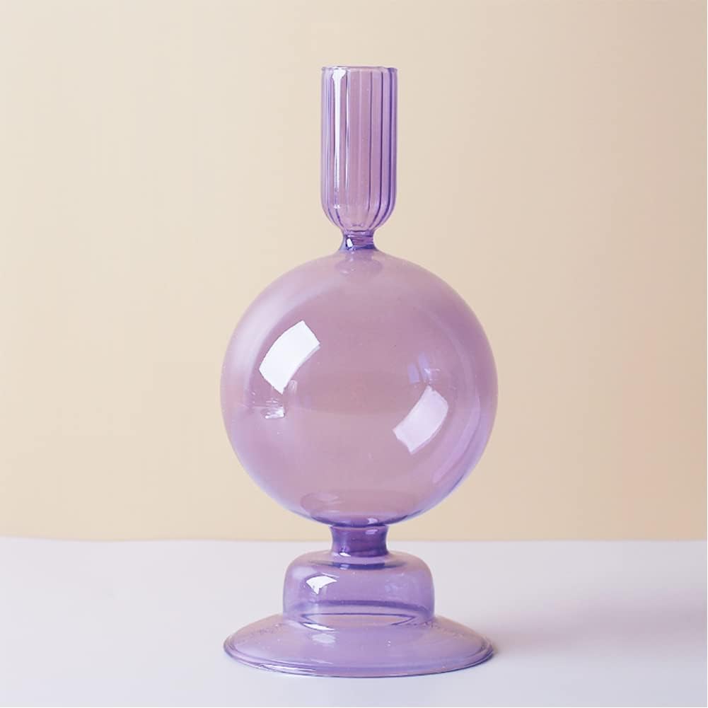 Royaleva Handmade Glass Candle Holders - Elegant Decorative Accent Pieces