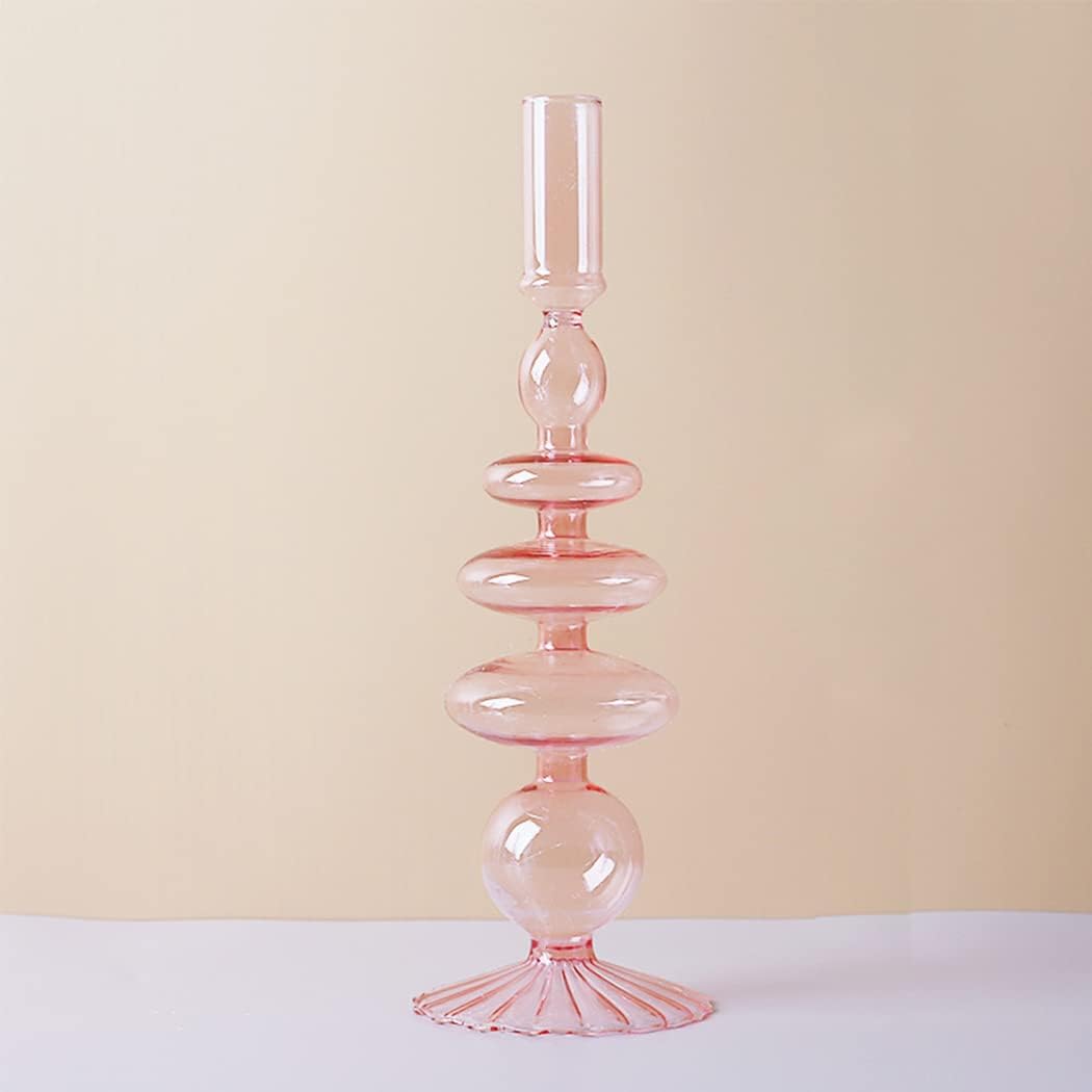 Royaleva Handmade Glass Candle Holders - Elegant Decorative Accent Pieces