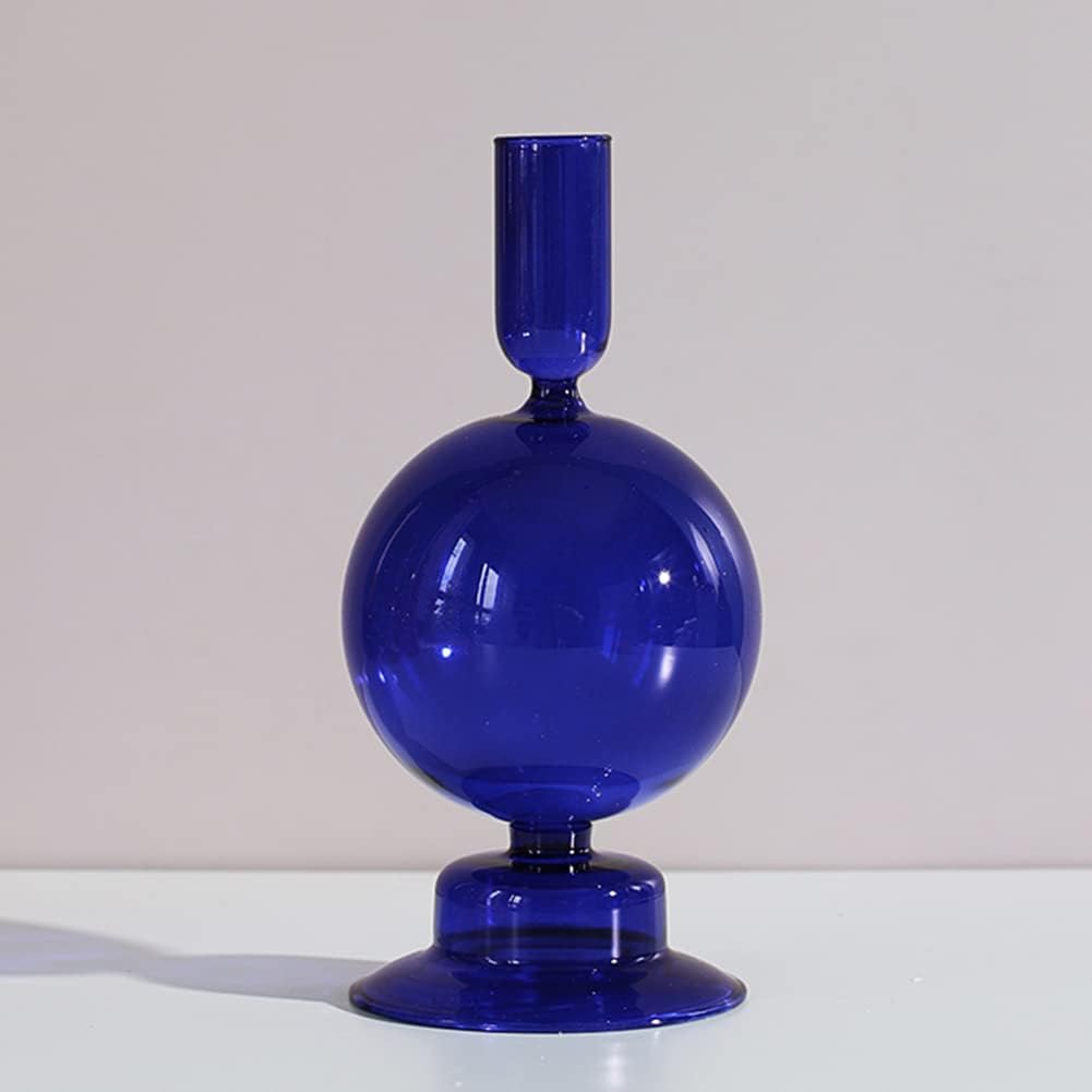 Royaleva Handmade Glass Candle Holders - Elegant Decorative Accent Pieces