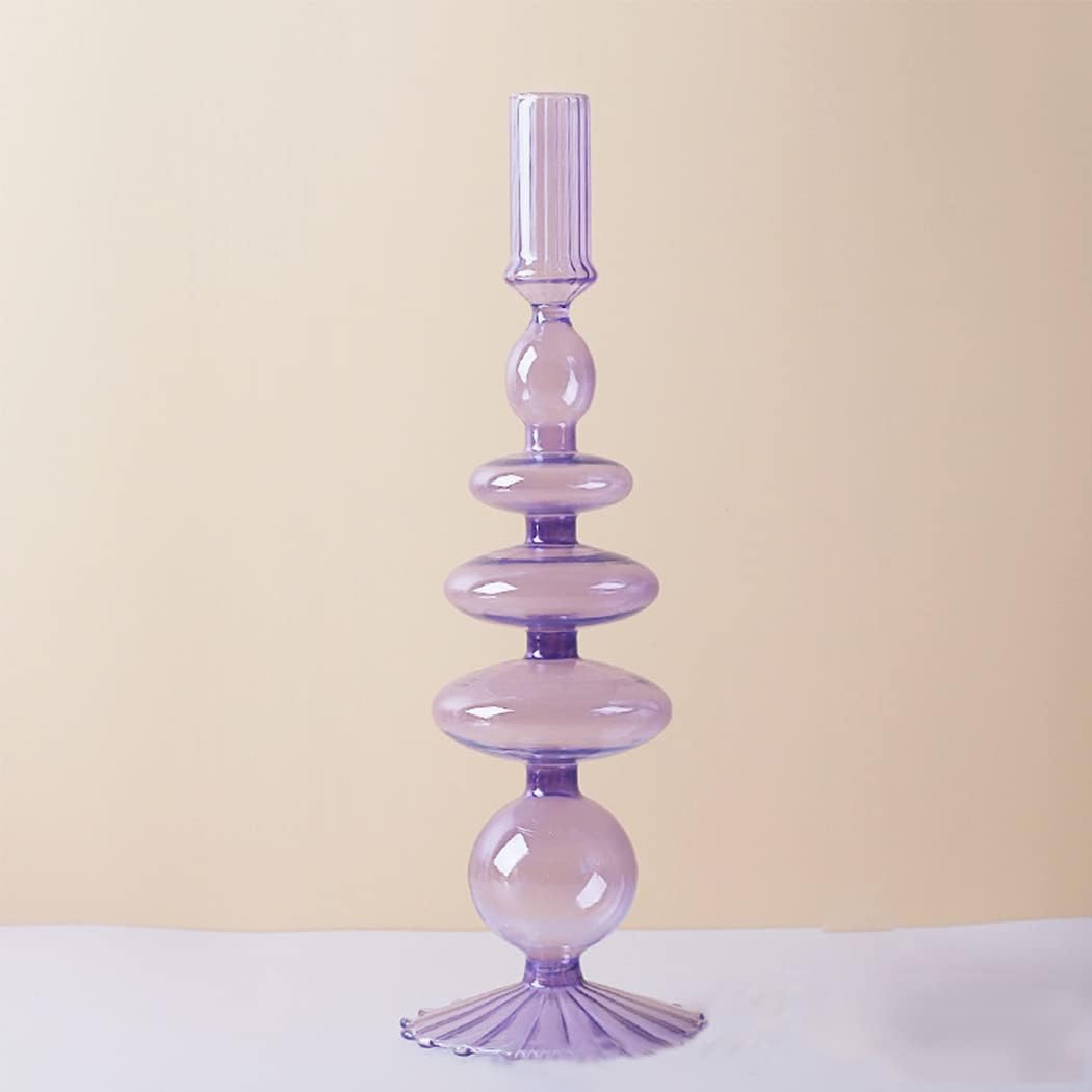 Royaleva Handmade Glass Candle Holders - Elegant Decorative Accent Pieces