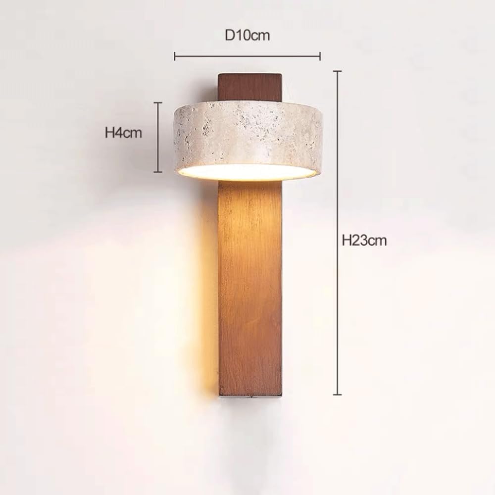 LuxRoyale Travertine Wall Lamp Elegant Warm Glow for Hallway