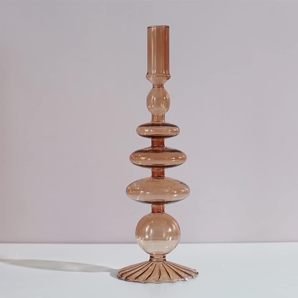 Royaleva Handmade Glass Candle Holders - Elegant Decorative Accent Pieces