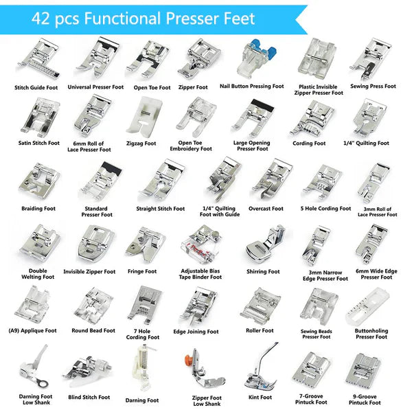 RoyaleGlow 42 Pcs Ultimate Presser Foot Set for Sewing