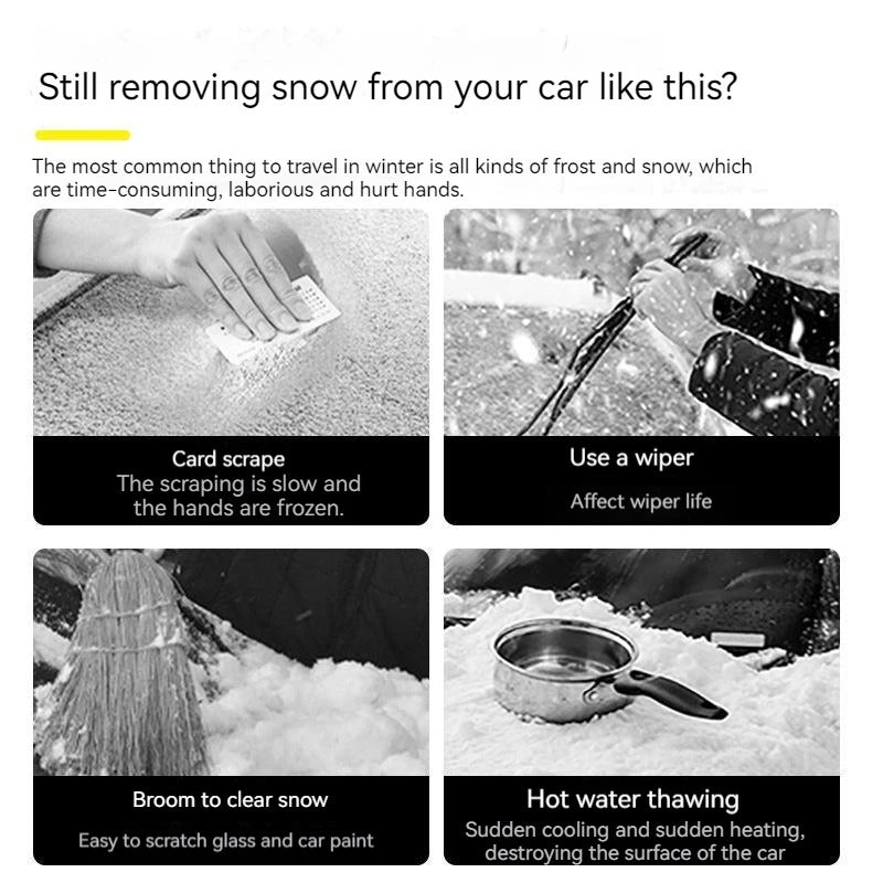 Royaleva Ice Scraper For Car With Dual-Action Snow Tool