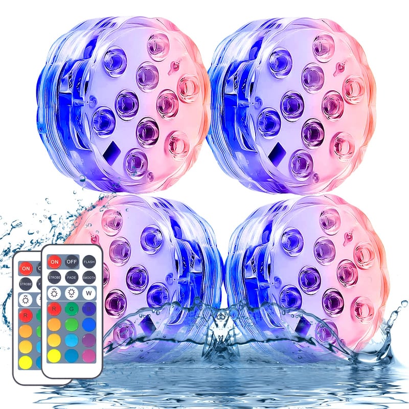 RoyaleGlow Submersible LED Pool Lights 10 Lamps Set