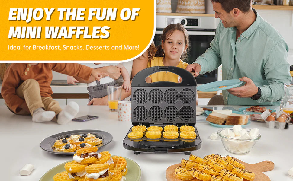 Royaleva Mini Waffle Maker for Quick Delicious Bites