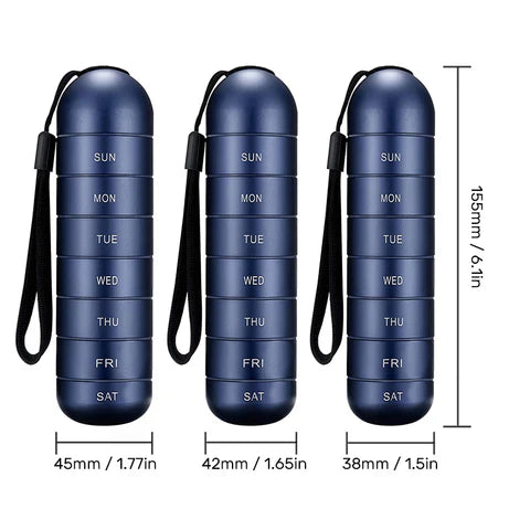 Luxora Aluminum 7 Days Portable Pill Organizer for Travel